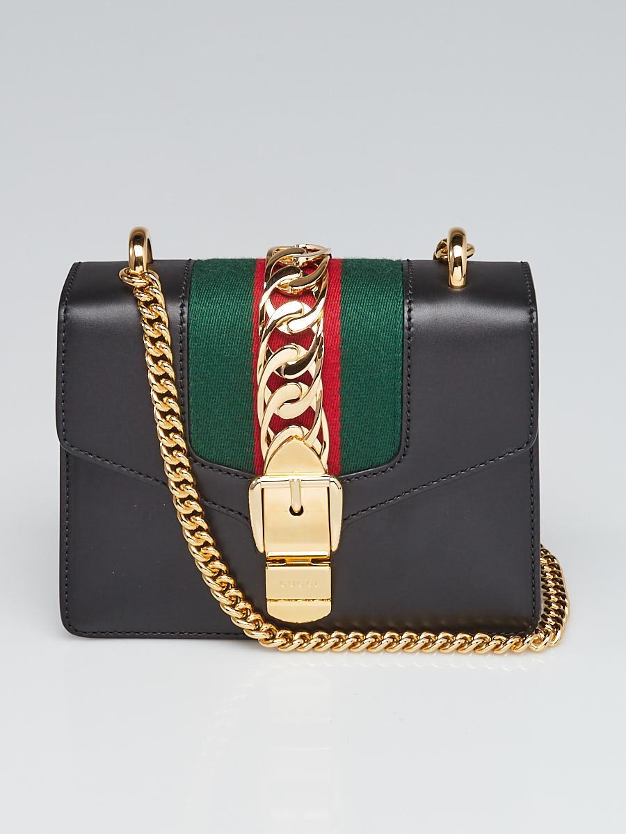 Gucci Black Small Sylvie Shoulder Bag Gold Hardware Available For