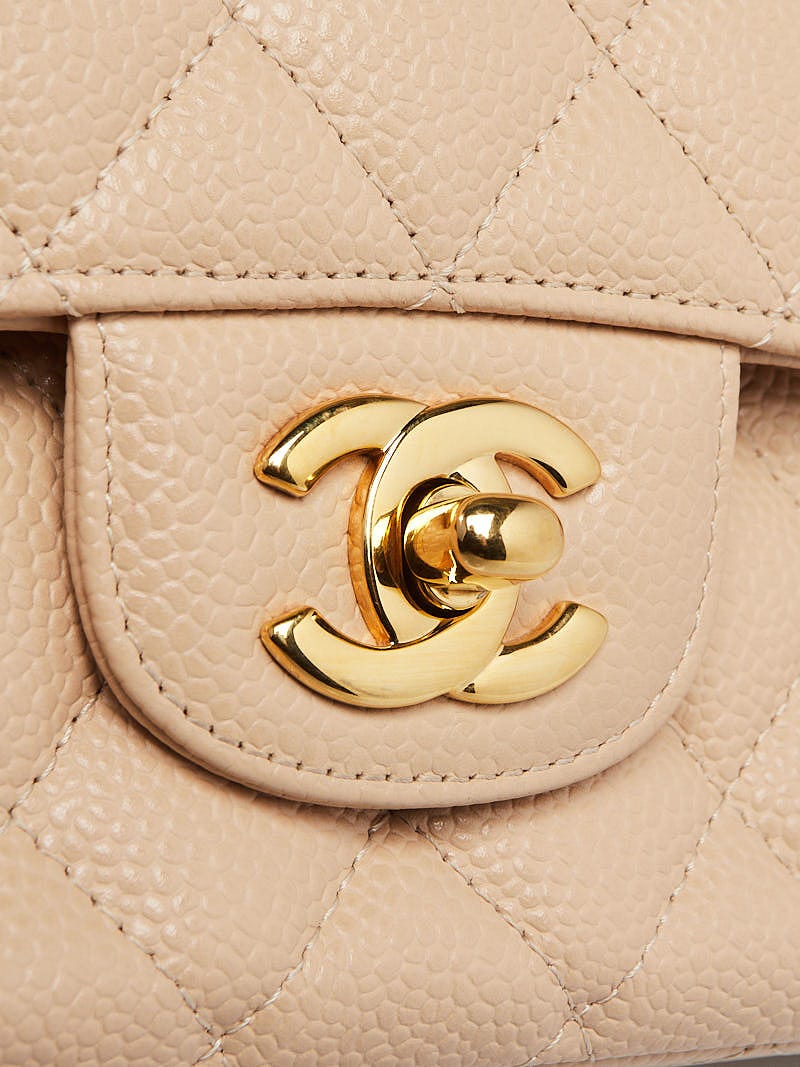 Chanel Beige Clair Quilted Caviar Leather Classic Medium Double Flap Bag -  Yoogi's Closet