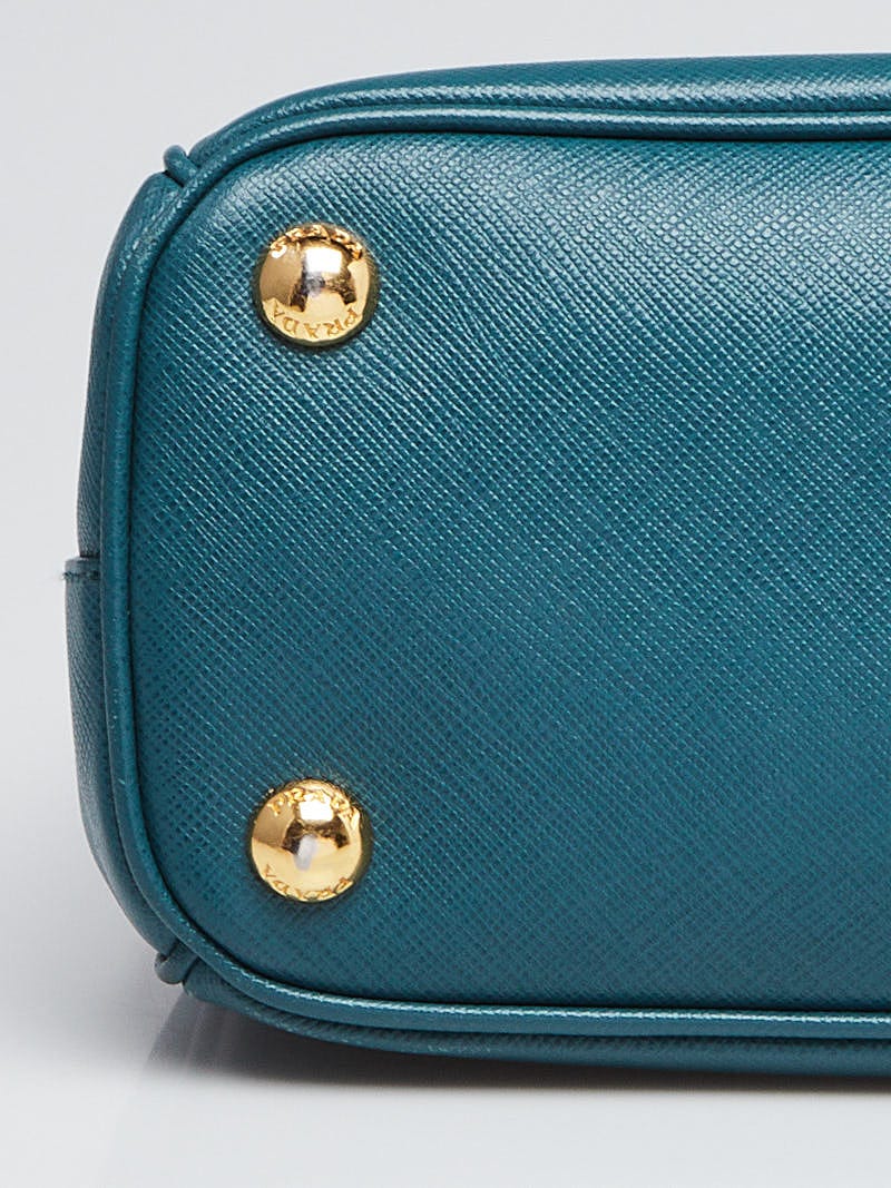バッグ PRADA Mint 2Way Bag Saffiano Leather Prada Teal Saffiano Leather Mini Double Zip Tote Bag