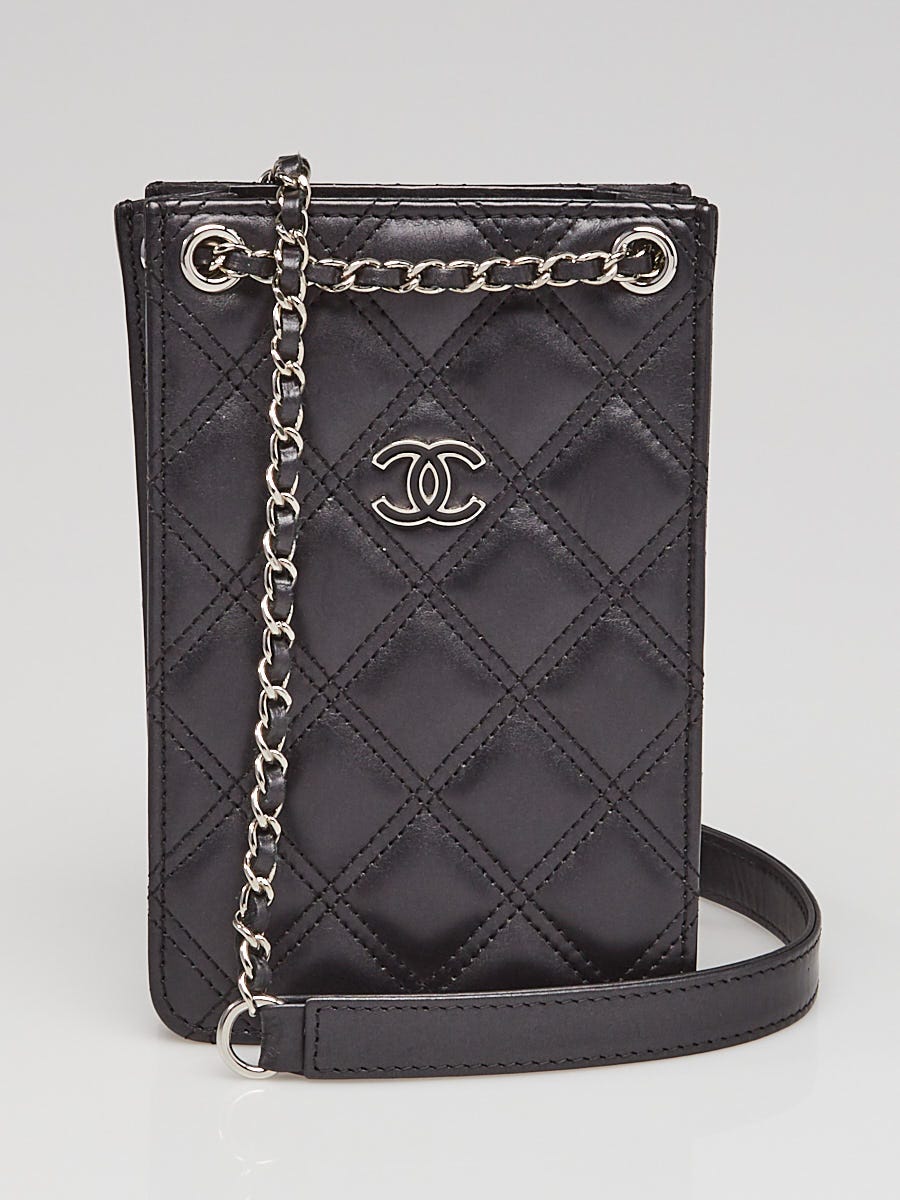 Chanel Black Quilted Leather Cc Phone Holder Crossbody Bag Yoogi S Closet