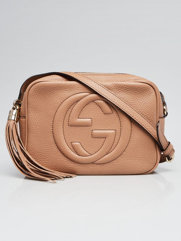 Gucci Beige Pebbled Leather Soho Disco Shoulder Bag