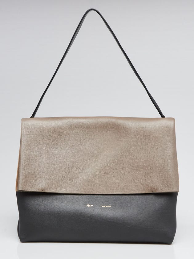Celine Grey Leather and Suede All Soft Shoulder Bag