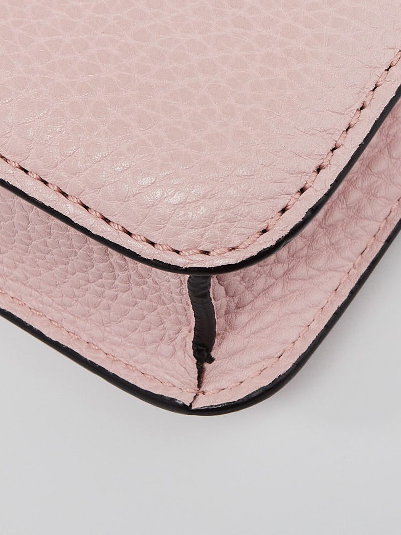 Louis Vuitton Pink Calfskin Leather Lockmini Compact Wallet - Yoogi's Closet