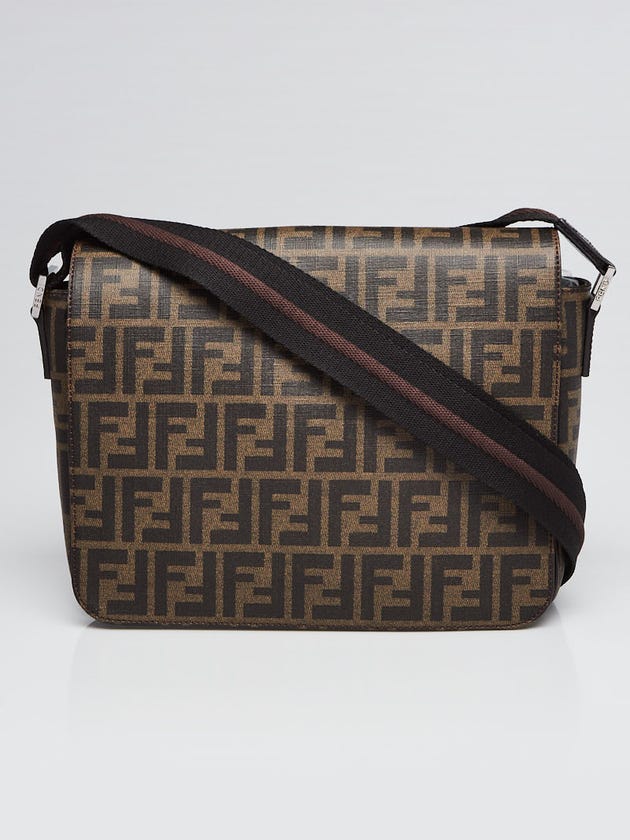 Fendi Tobacco Spalmati Coated Canvas Messenger Bag 7VA258