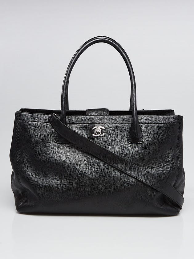 Chanel Black Caviar Leather Cerf Tote Bag