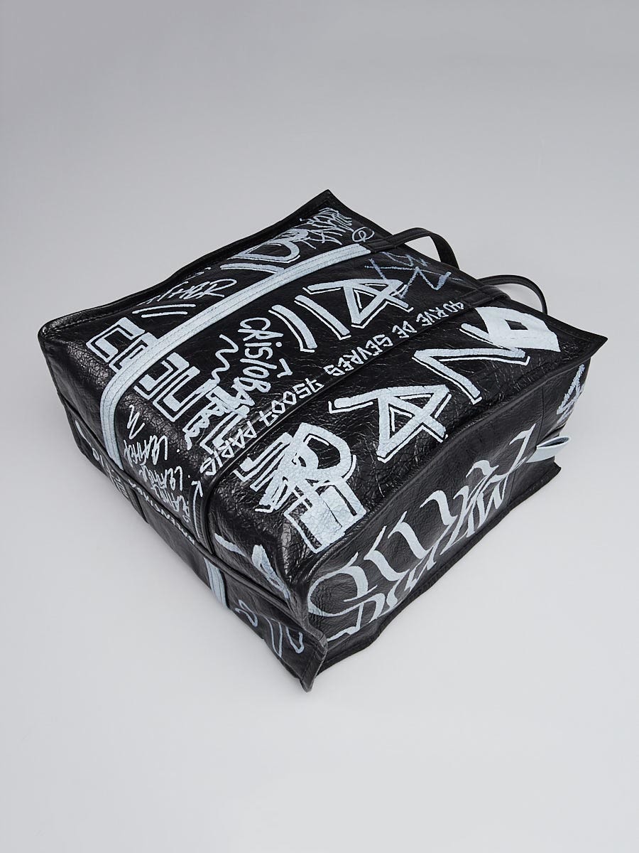 アウトレットセール★BALENCIAGA★グラフィティBAZARトート Balenciaga Black Graffiti Soft Lambskin Leather Bazar Medium