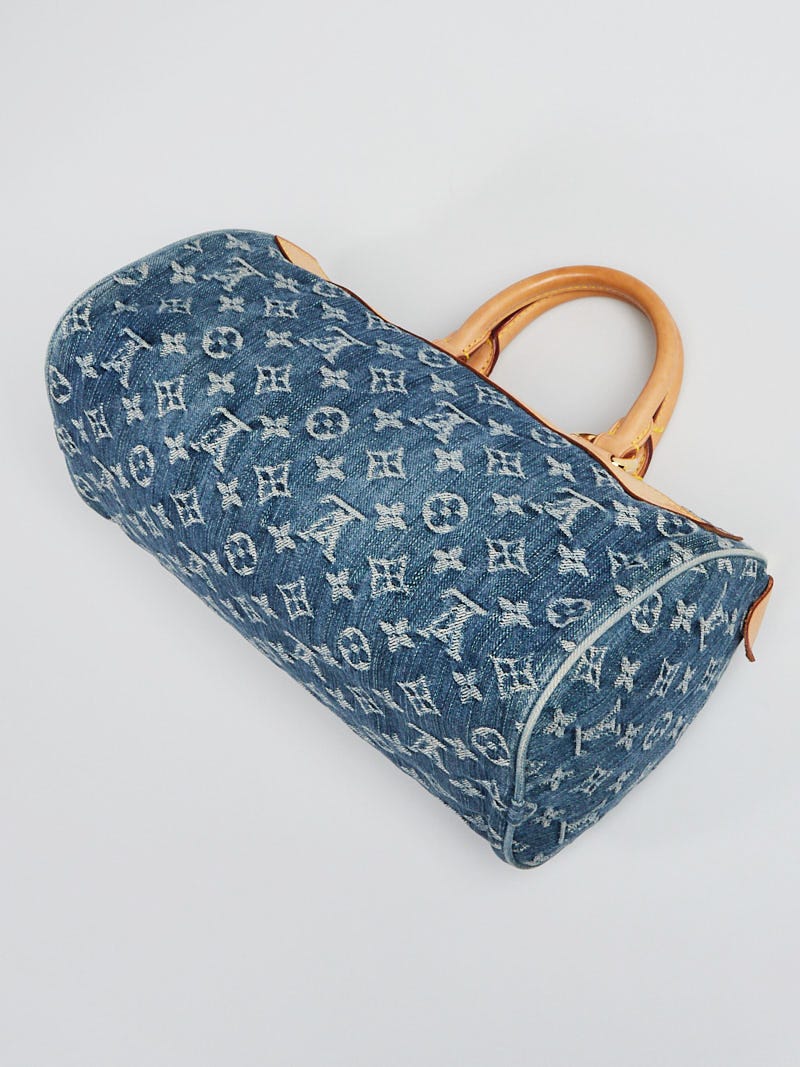 Louis Vuitton Blue Denim Monogram Denim Neo Speedy Bag - Yoogi's Closet