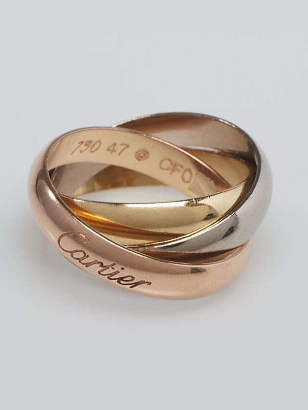 Cartier 18k Tri-Gold Trinity Ring Size 47/4