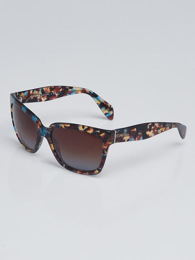 Prada Multicolor Tortoise Shell Plastic Square Frame Logo Sunglasses-SPR07P