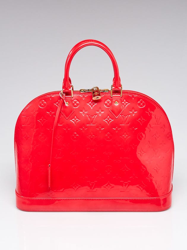 Louis Vuitton Rouge Grenadine Monogram Vernis Alma GM Bag