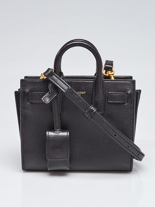 Yves Saint Laurent Black Leather Toy Sac de Jour Tote Bag