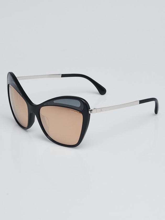 Chanel Black Acetate Butterfly Runway Sunglasses 5377