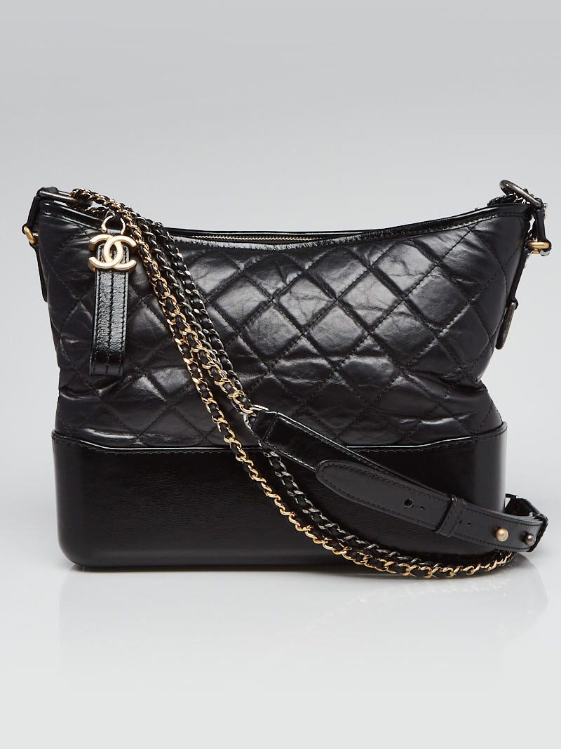 Chanel Black Quilted Leather Gabrielle Medium Hobo Bag - Yoogi's