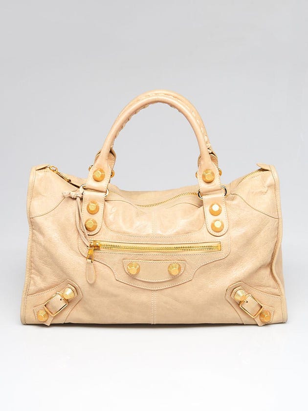 Balenciaga Sahara Lambskin Leather Giant 21 Gold Work Bag