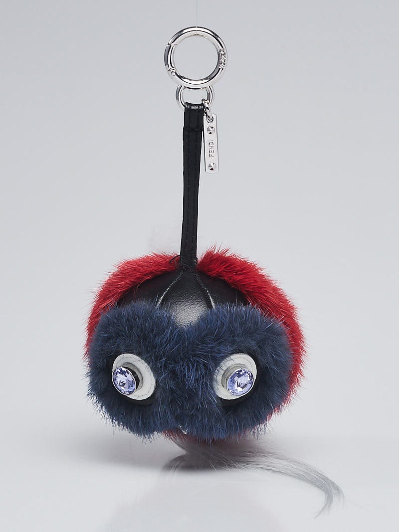 Louis Vuitton Fluffy Mink Fur Keychain bag charm keyring