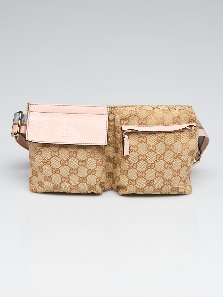 Gucci Beige/Ebony GG Canvas Web Waist Belt Bag - Yoogi's Closet