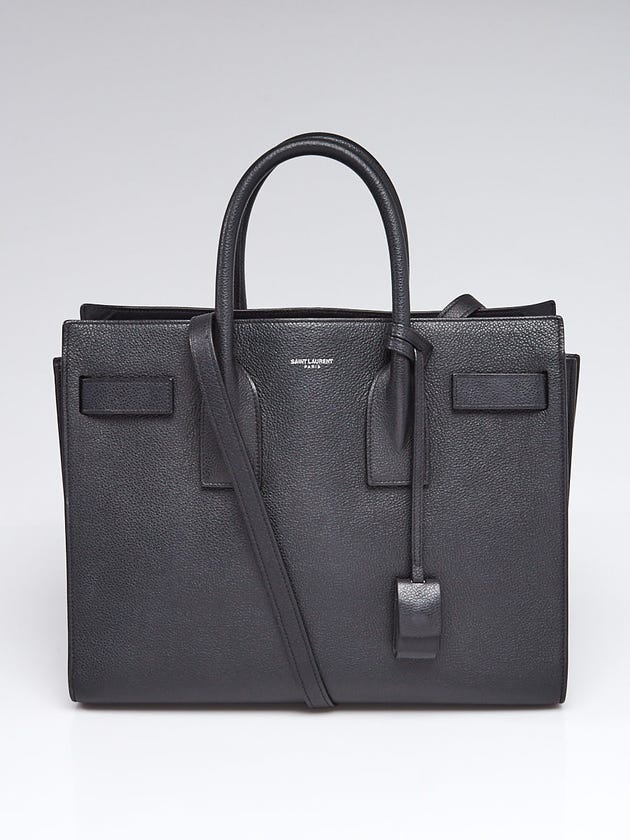 Yves Saint Laurent Black Grained Leather Small Sac de Jour Tote Bag