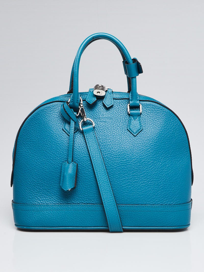 Louis Vuitton Teal and Burgundy Taurillon Calfskin Leather LV