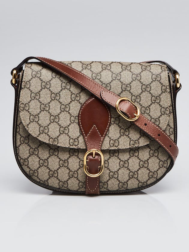 Gucci Beige/Brown GG Coated Canvas and Leather Small Linea A Crossbody Bag