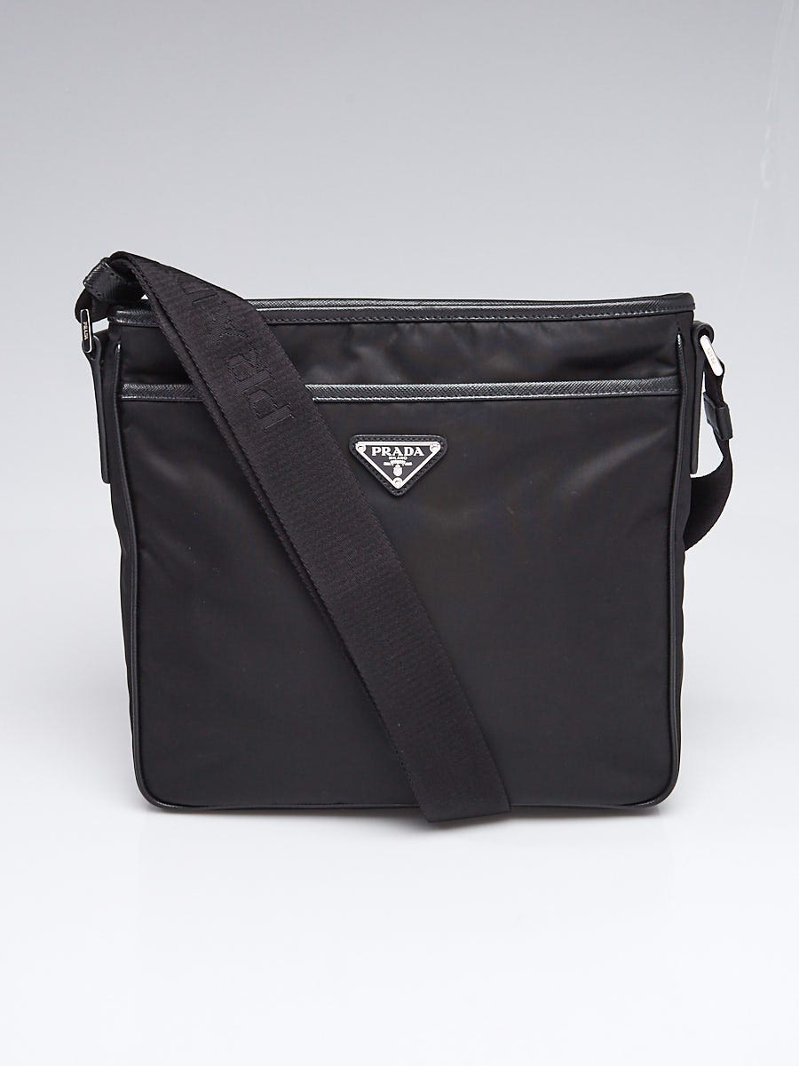 Authentic Prada Small Black Nylon Cross Body Shoulder Bag 
