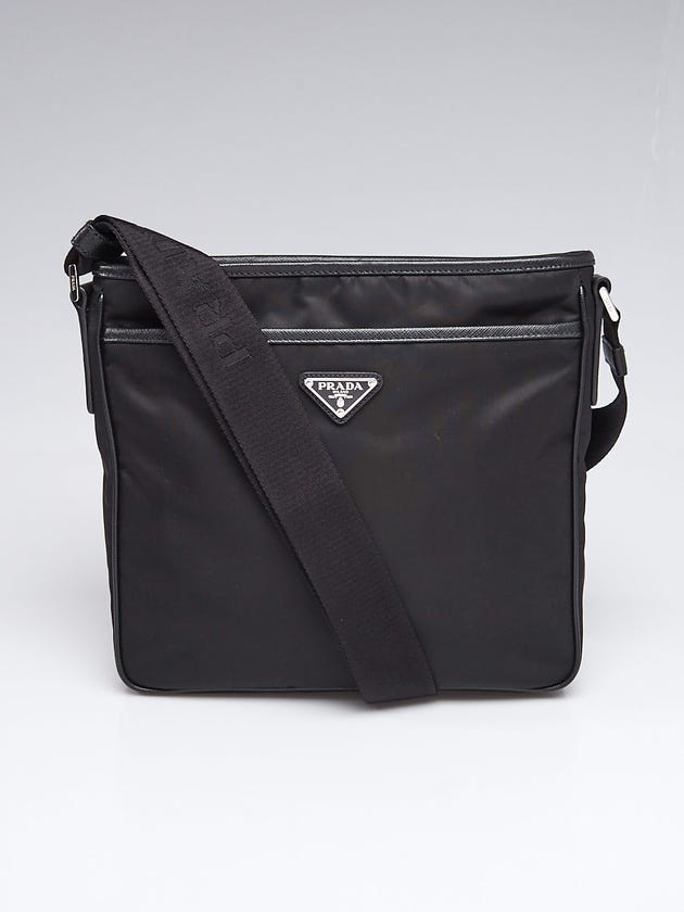 Prada Black Tessuto Nylon and Saffiano Leather Small Crossbody Bag 2VH797