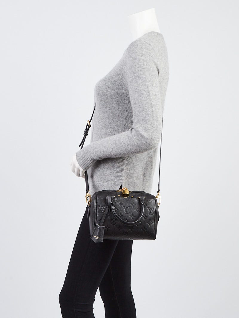 Louis Vuitton Speedy 20 Bandouliere Bag Embossed Empreinte Black