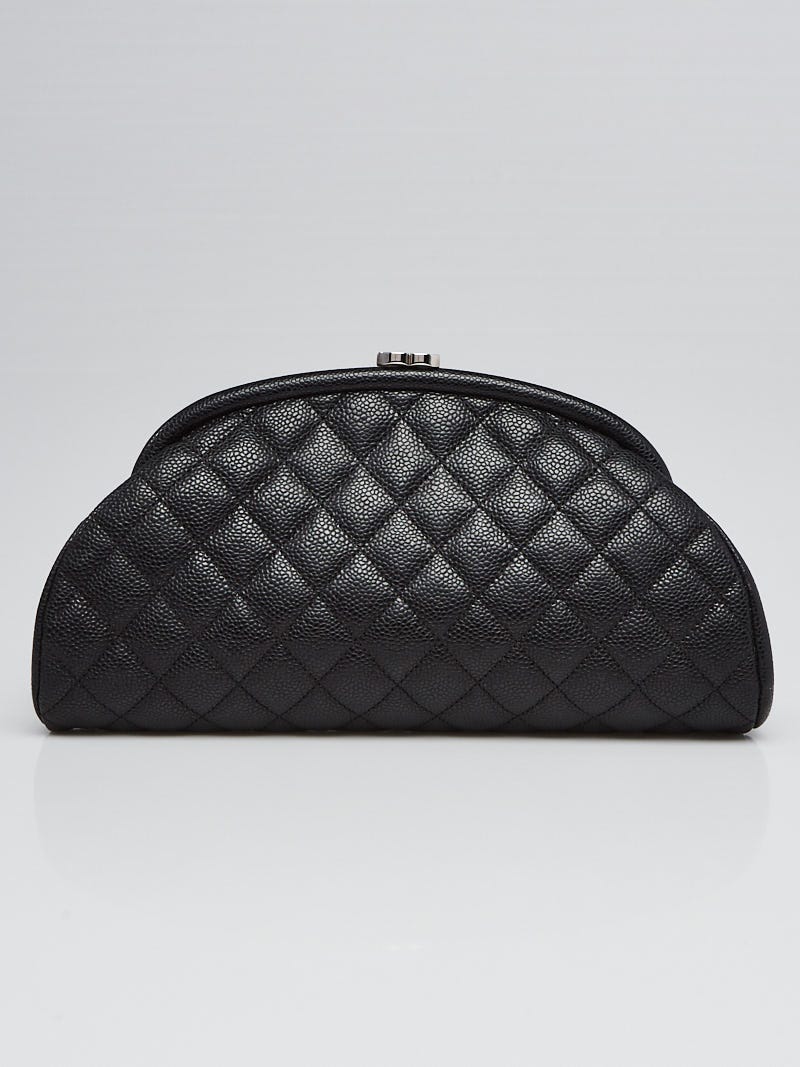 Chanel Black Quilted Caviar Leather Timeless Clutch Bag - Yoogi's Closet