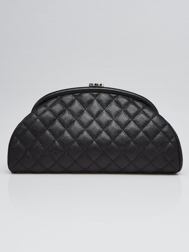 Chanel Black Quilted Caviar Leather Timeless Clutch Bag