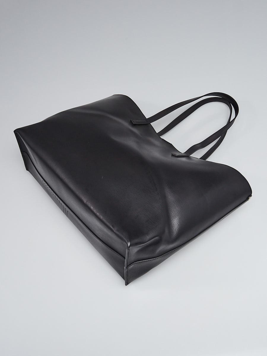 Yves Saint Laurent Black Vintage Leather Perforated Tote Bag