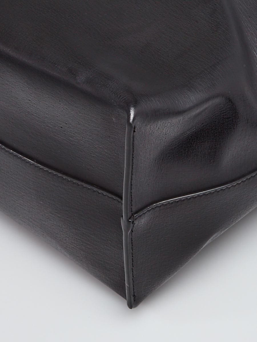 Yves Saint Laurent Black Vintage Leather Perforated Tote Bag