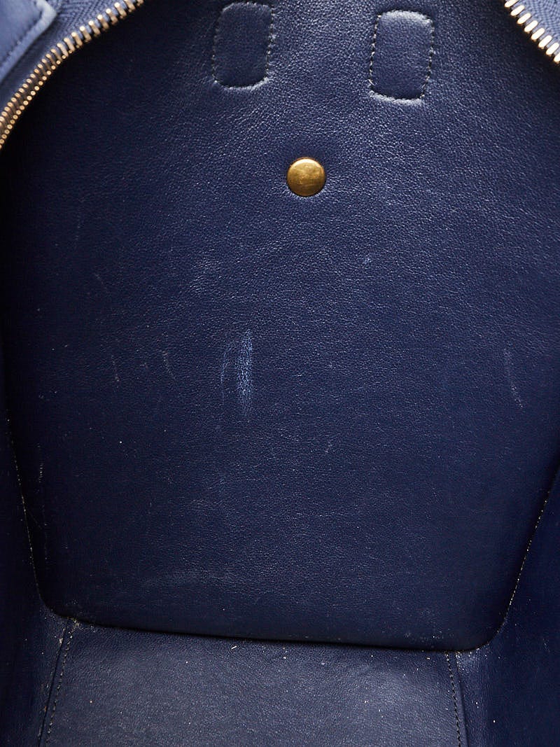 Celine Navy Blue Smooth Leather Mini Luggage Tote Bag | Yoogi's Closet