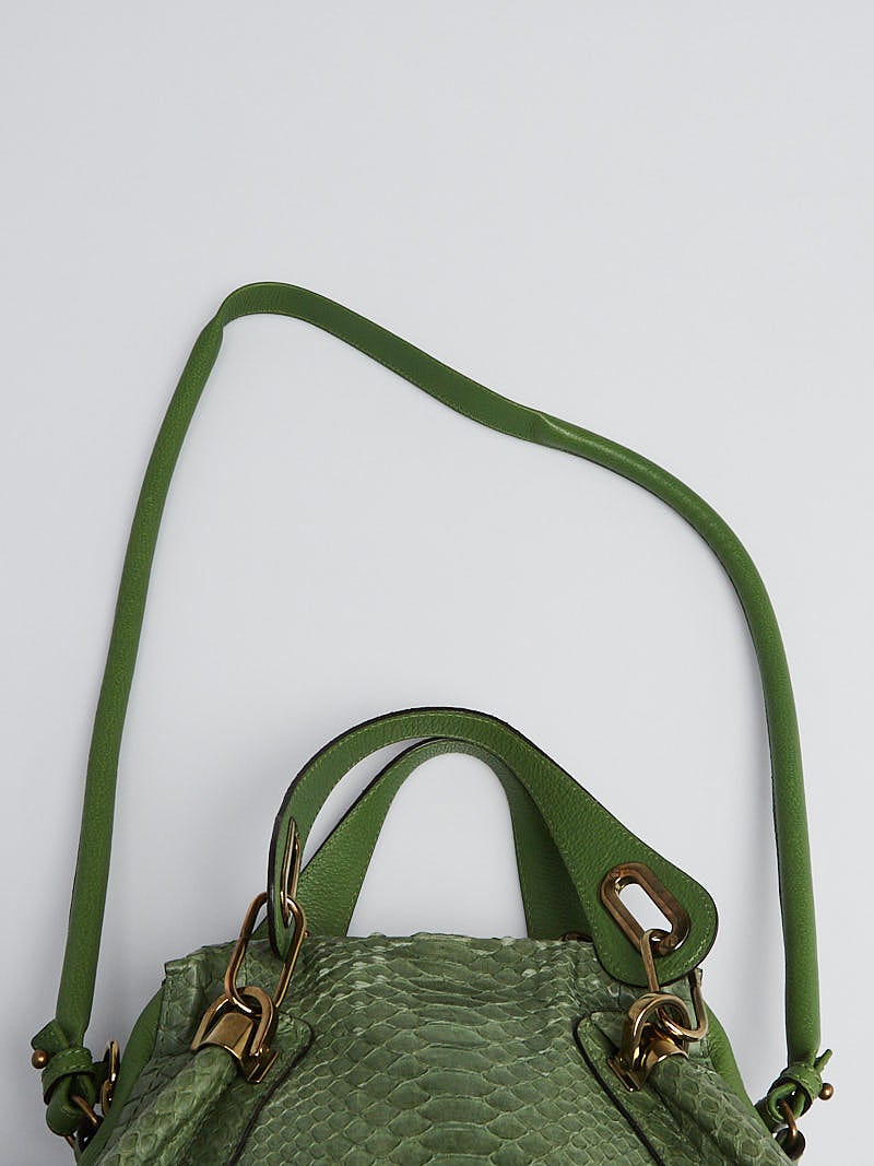 Chloe Green Python and Leather Small Paraty Bag | Yoogi's Closet