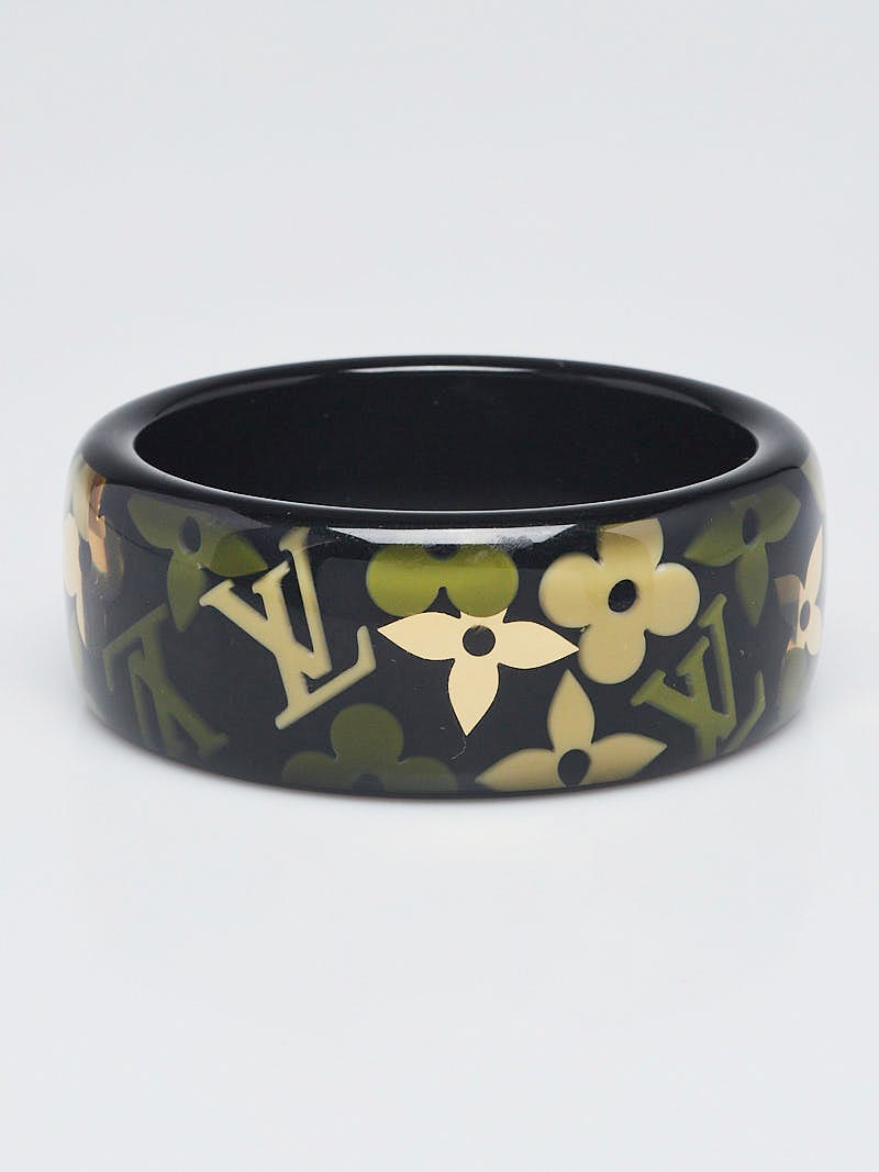 Louis Vuitton Black/Green Resin Monogram GM Bracelet - Yoogi's Closet