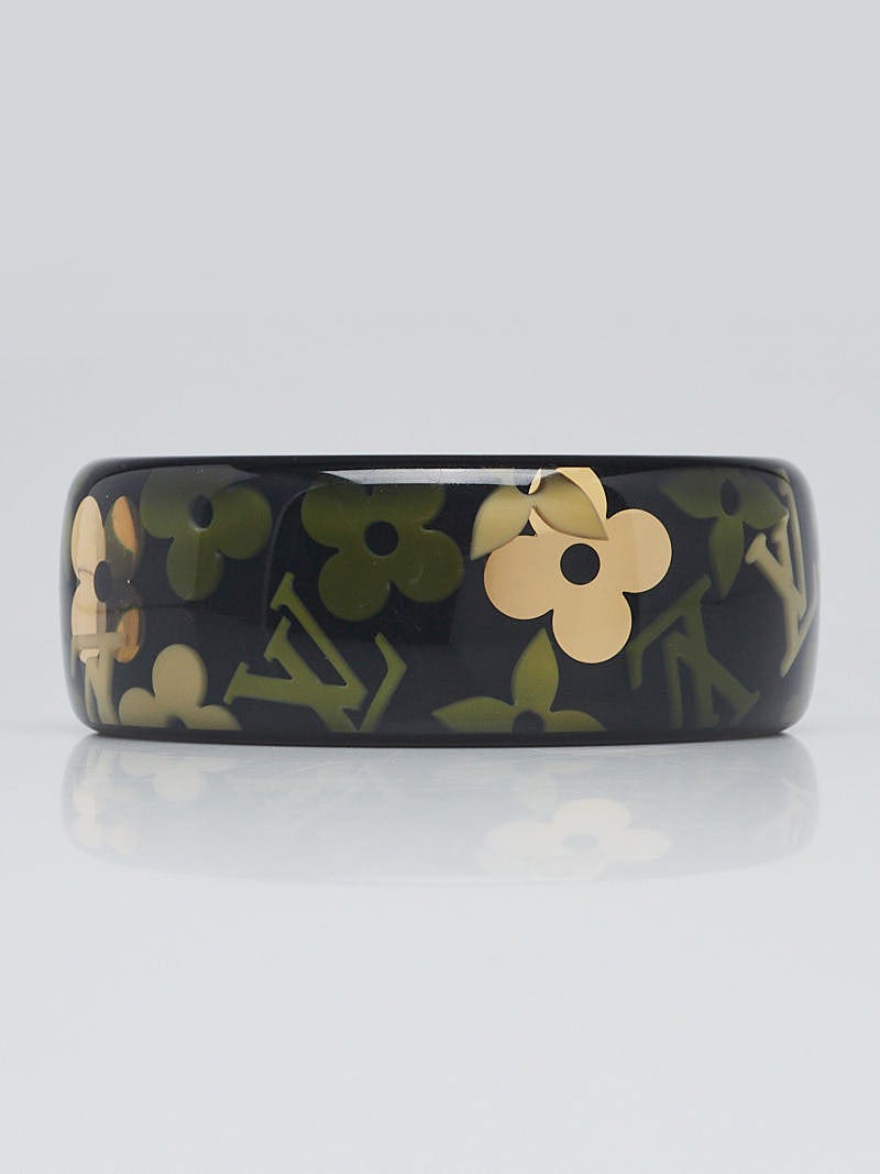 Louis Vuitton Black/Green Resin Monogram GM Bracelet - Yoogi's Closet