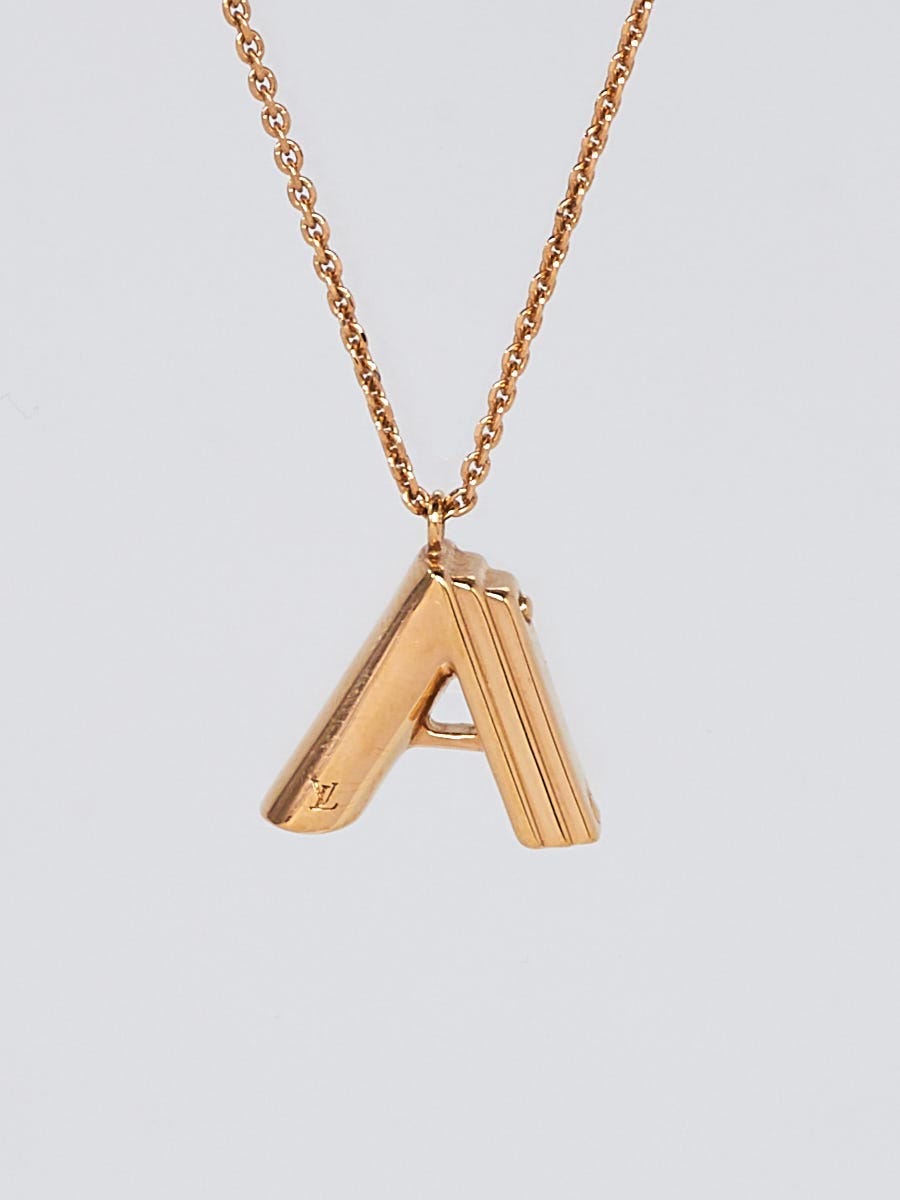 Louis Vuitton Goldtone Metal LV and Me Letter A Necklace - Yoogi's Closet