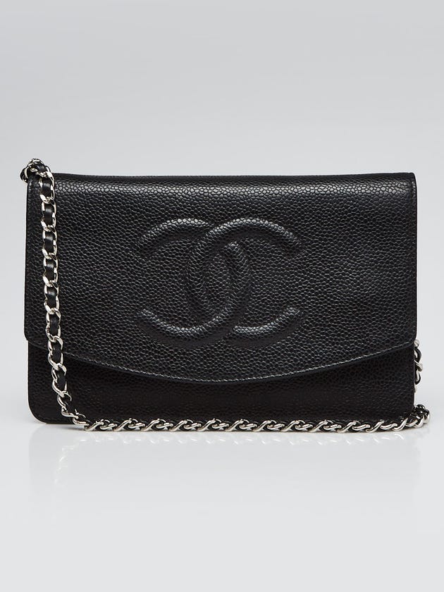 Chanel Black Caviar Leather Timeless WOC Clutch Bag