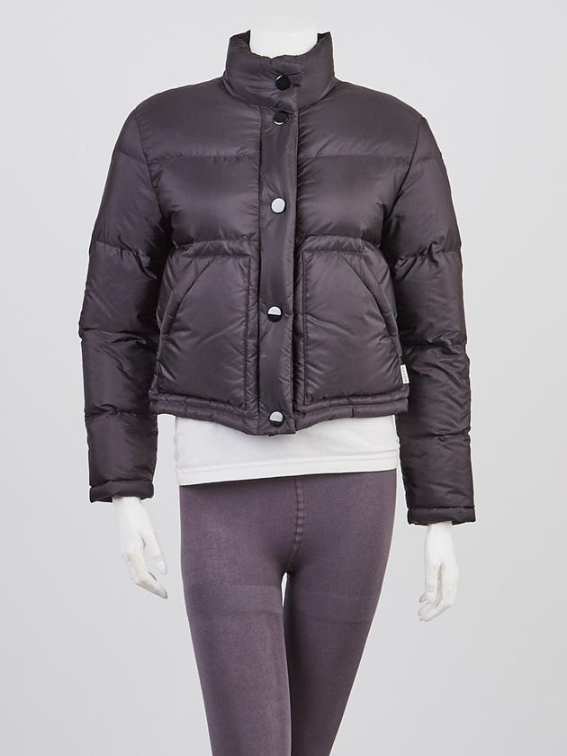 Prada Black Quilted Nylon Puffer Shell Jacket Size 4/38
