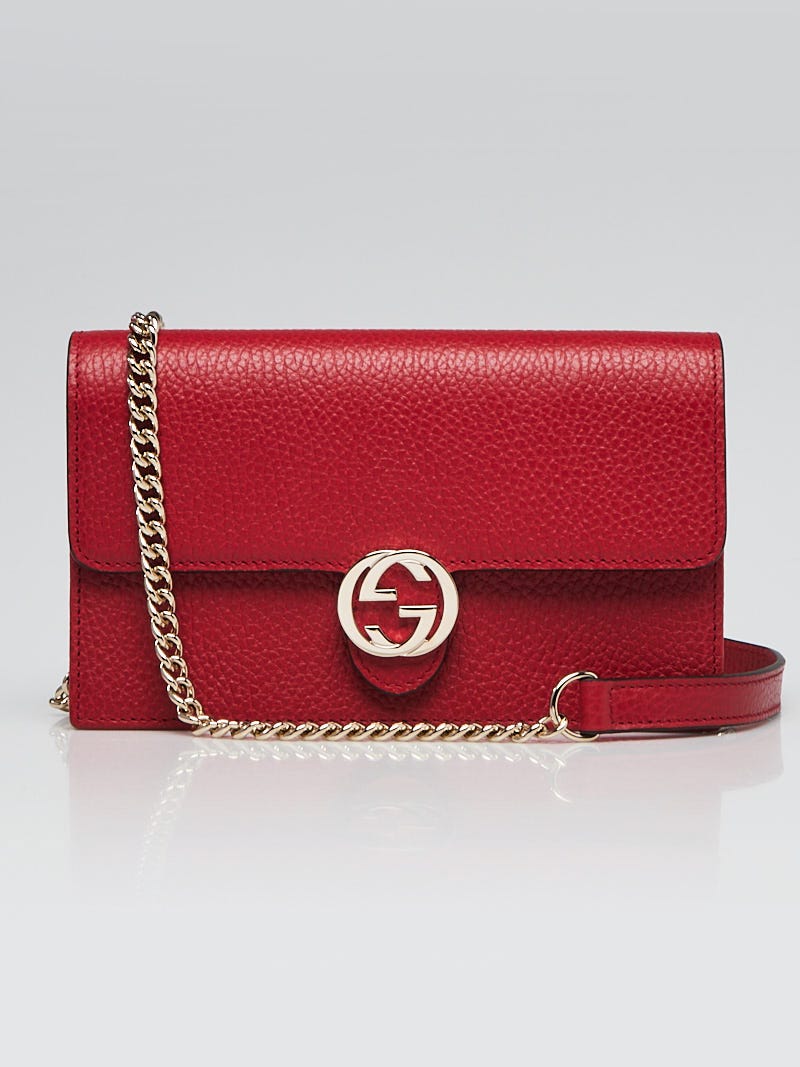 Red Gucci Interlocking G Wallet On Chain Bag