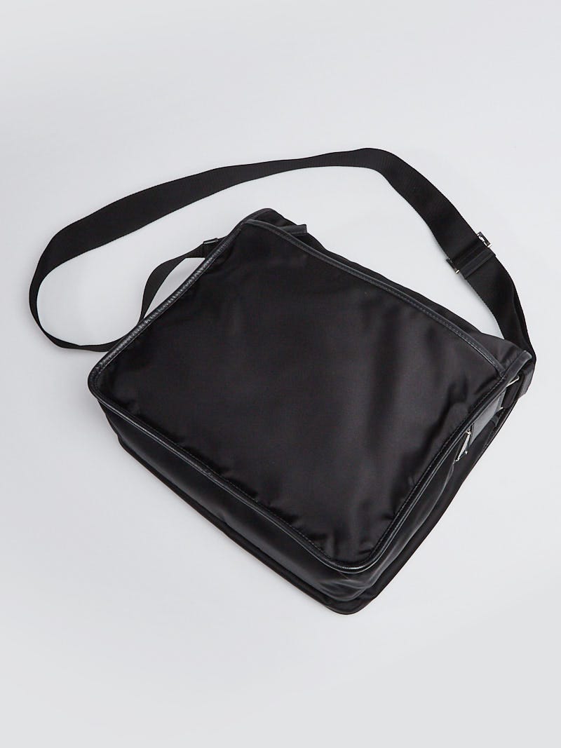 Prada Black Tessuto Nylon and Saffiano Leather Crossbody Bag