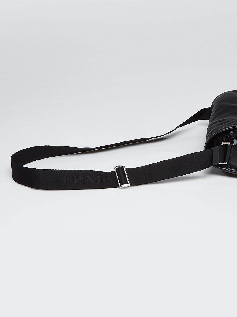 Prada Black Tessuto Nylon and Saffiano Leather Crossbody Bag