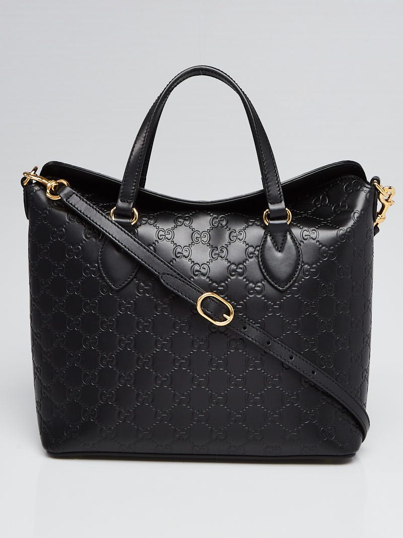期間限定 数量限定 Bag Handle Top Leather Guccissima Black Gucci | Closet Yoogi's バッグ