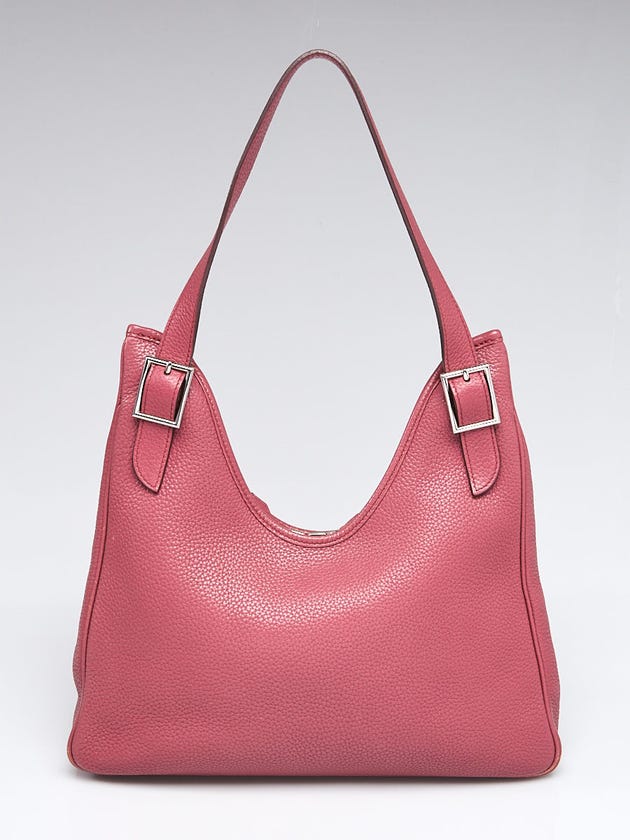 Hermes 32cm Rosewood Clemence Leather Massai Cut Bag