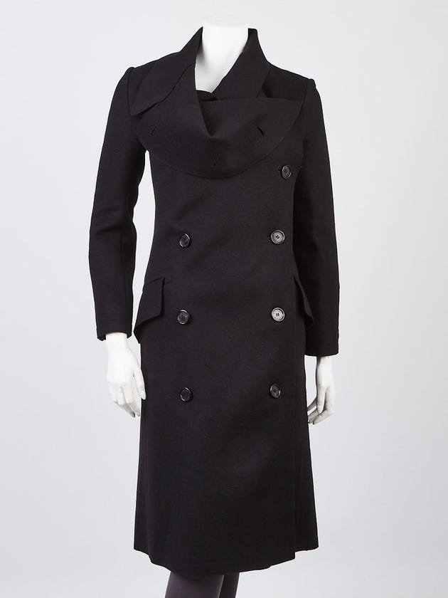 Burberry London Black Wool Long Coat Size 2/36