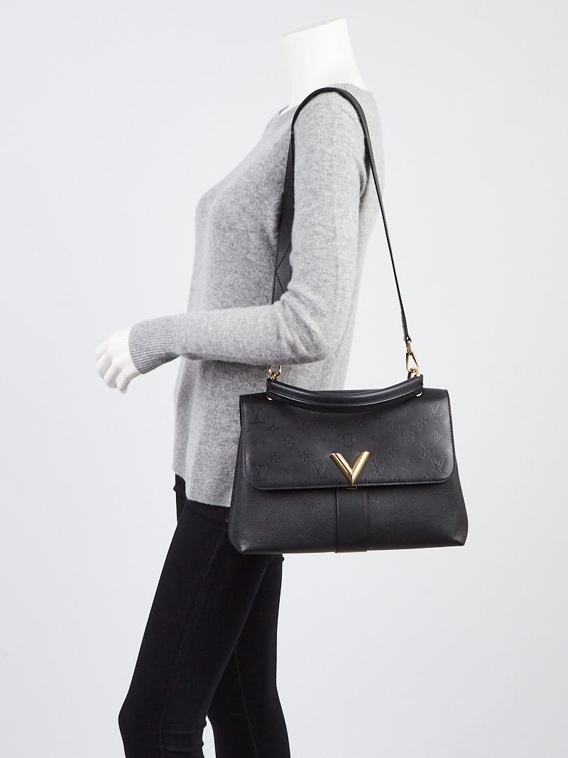 Louis+Vuitton+Very+One+Handle+Top+Handle+Bag+Black+Leather for