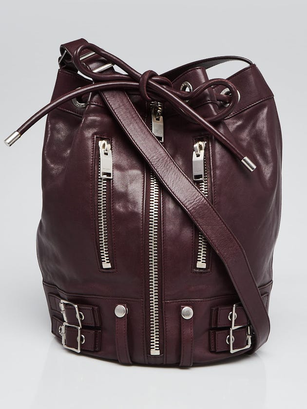 Yves Saint Laurent Bordeaux Leather Sac Rider Bucket Bag