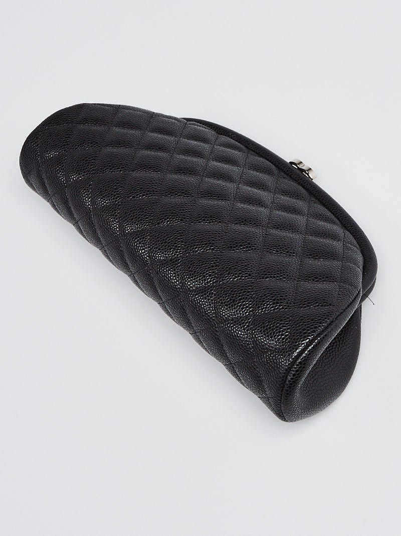 Chanel Black Quilted Caviar Leather Timeless Clutch Bag - Yoogi's Closet