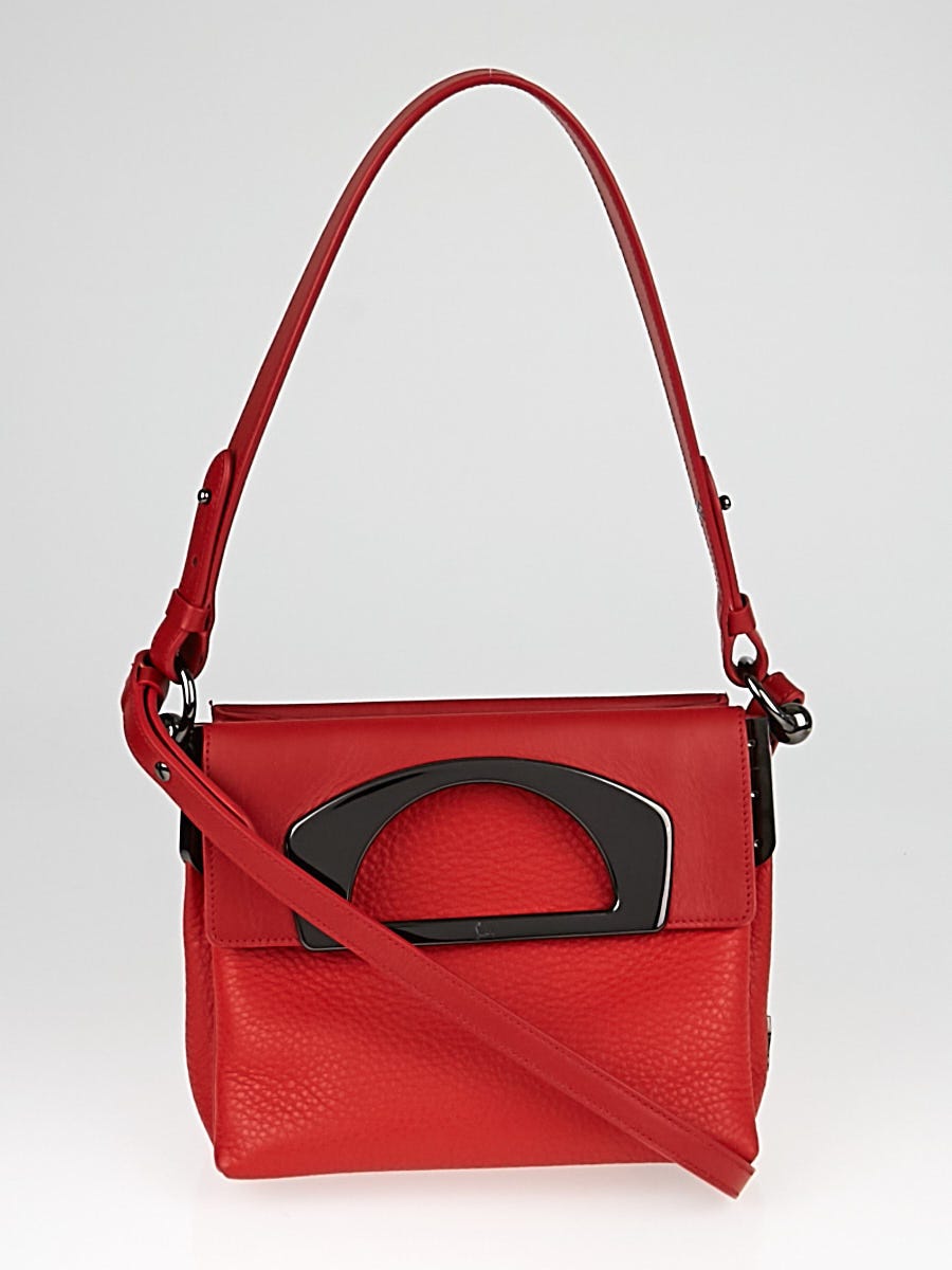 Christian Louboutin Red Pebbled Leather Passage Mini Bag - Yoogi's