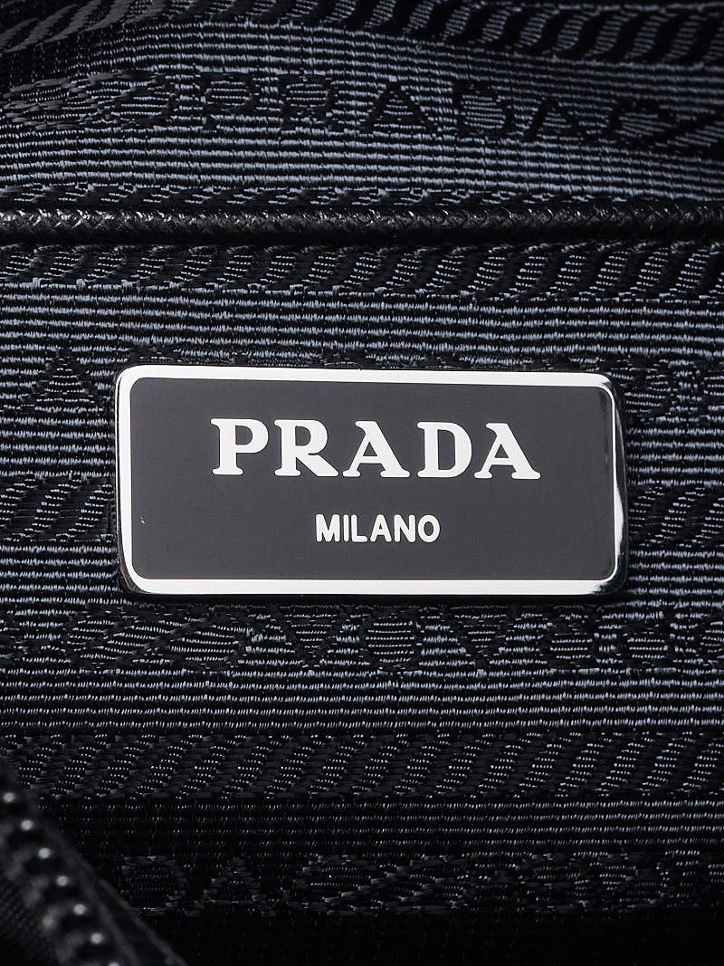 Prada Black Vela Nylon and Saffiano Leather Small Messenger