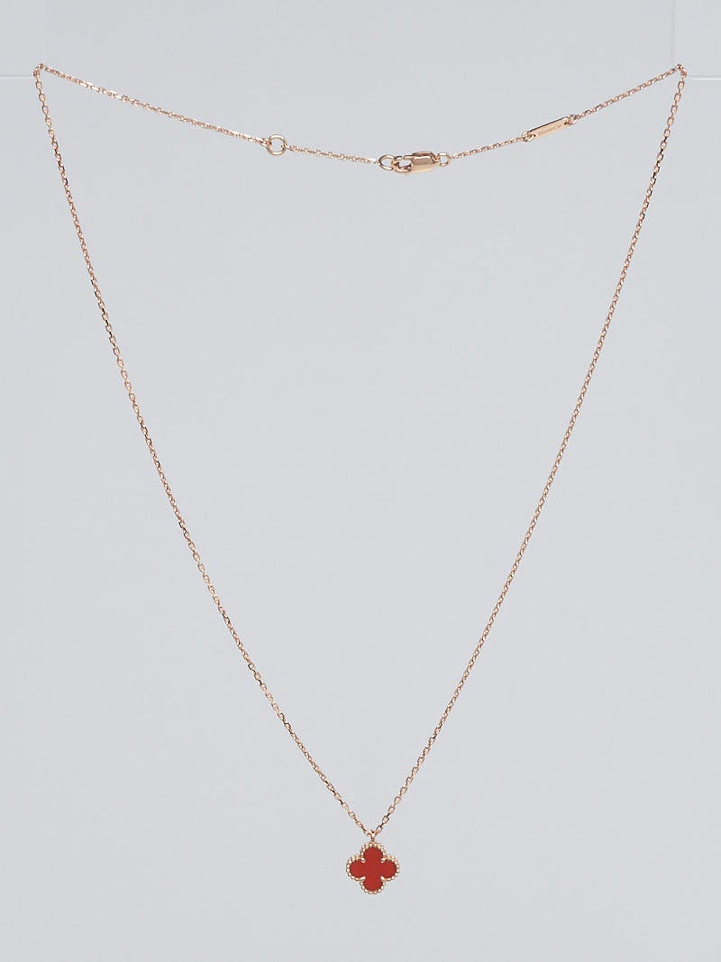 ネックレス・ペンダント [Van Cleef & Arpel] Sweet Alhambra Gold Carnelian Pendant Sweet Alhambra pendant 18K rose gold, Carnelian - Van Cleef