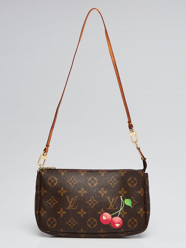 Louis Vuitton Limited Edition Monogram Cerises Canvas Accessories Pochette Bag